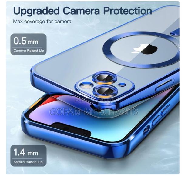 Blue Magsafe Case With Camera Lens Protector for iPhone 14 - thumbnail 2