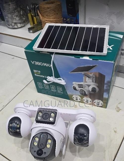 Smart 4 Lens CCTV Camera With Solar Panel and Mobile App Control - main view