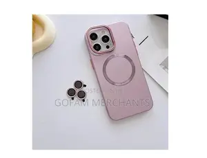 iPhone 14 Pro Magnetic Stand Luxury Phone Case - Pink