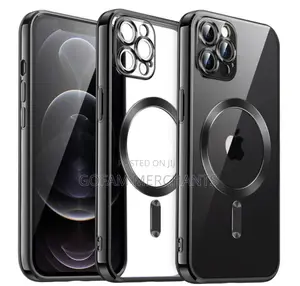 Magsafe Case With Camera Lens Protector for iPhone 13 Pro - Black