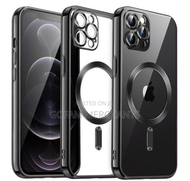 Magsafe Case With Camera Lens Protector for iPhone 13 Pro - Black