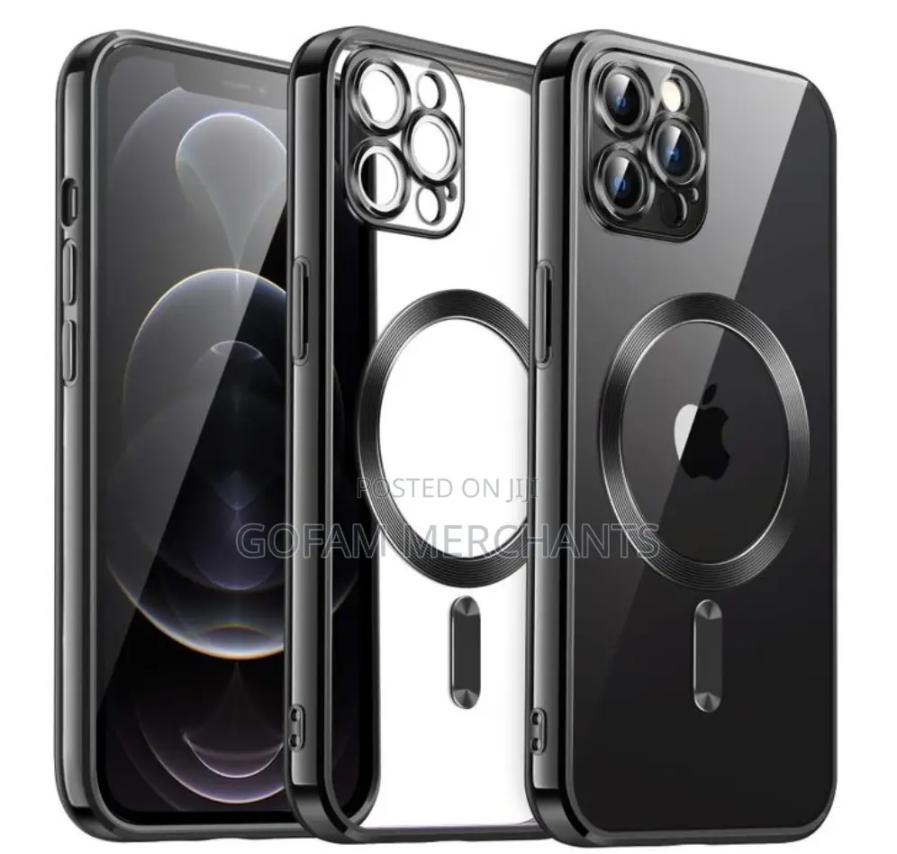 Magsafe Case With Camera Lens Protector for iPhone 13 Pro - Black