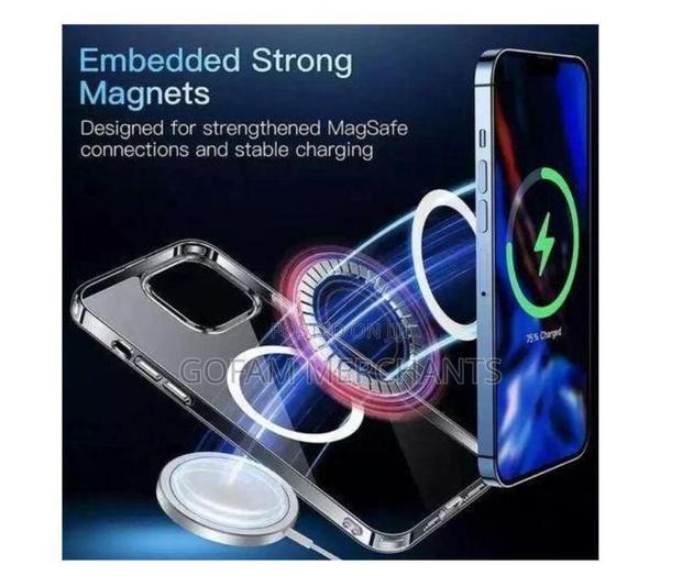 Black Magnetic Clear Case for iPhone 13 With Camera Lens Protector - thumbnail 2