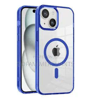 Clear Magsafe Case With Camera Lens Protector for iPhone 13 - Blue
