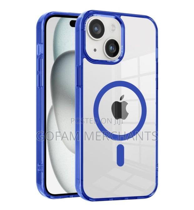 Clear Magsafe Case With Camera Lens Protector for iPhone 13 - Blue
