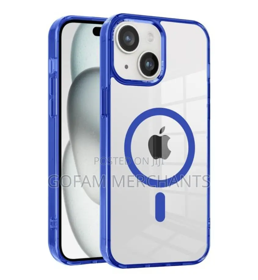 Clear Magsafe Case With Camera Lens Protector for iPhone 13 - Blue