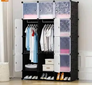Black 3 Column Wardrobe