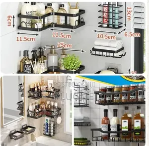 Multipurpose 5pcs Rectangular Corner Shower Caddy Bathroom Organizer