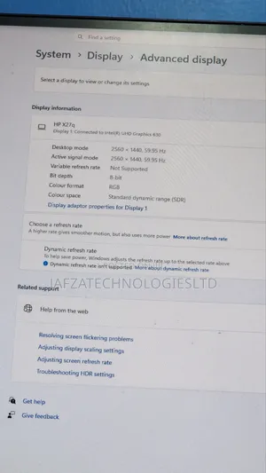 Hp X27q QHD Gaming Monitor- 27 Inch