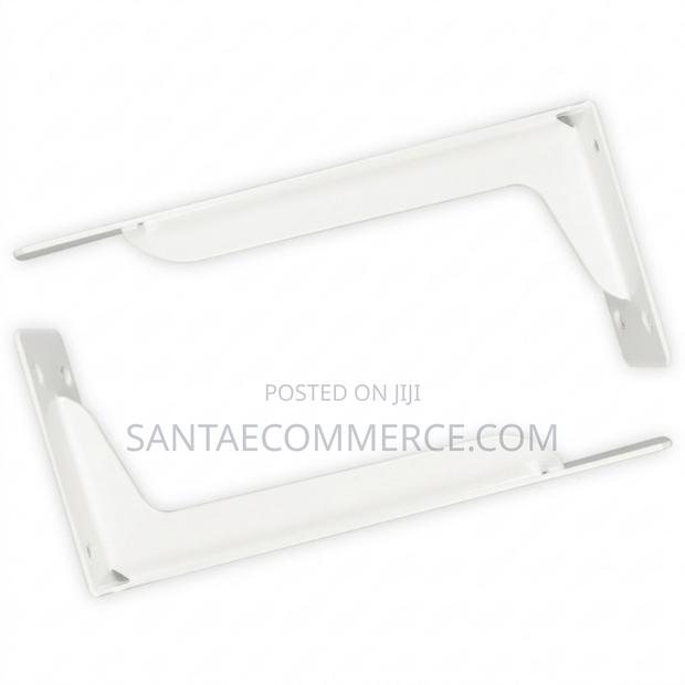 Heavy-Duty Steel L-Brackets (Pair) – White Finish