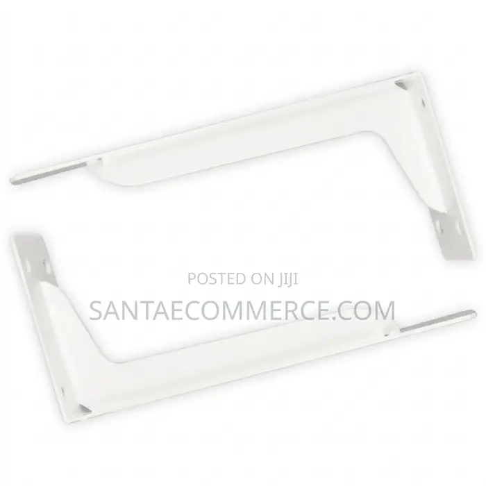 Heavy-Duty Steel L-Brackets (Pair) – White Finish