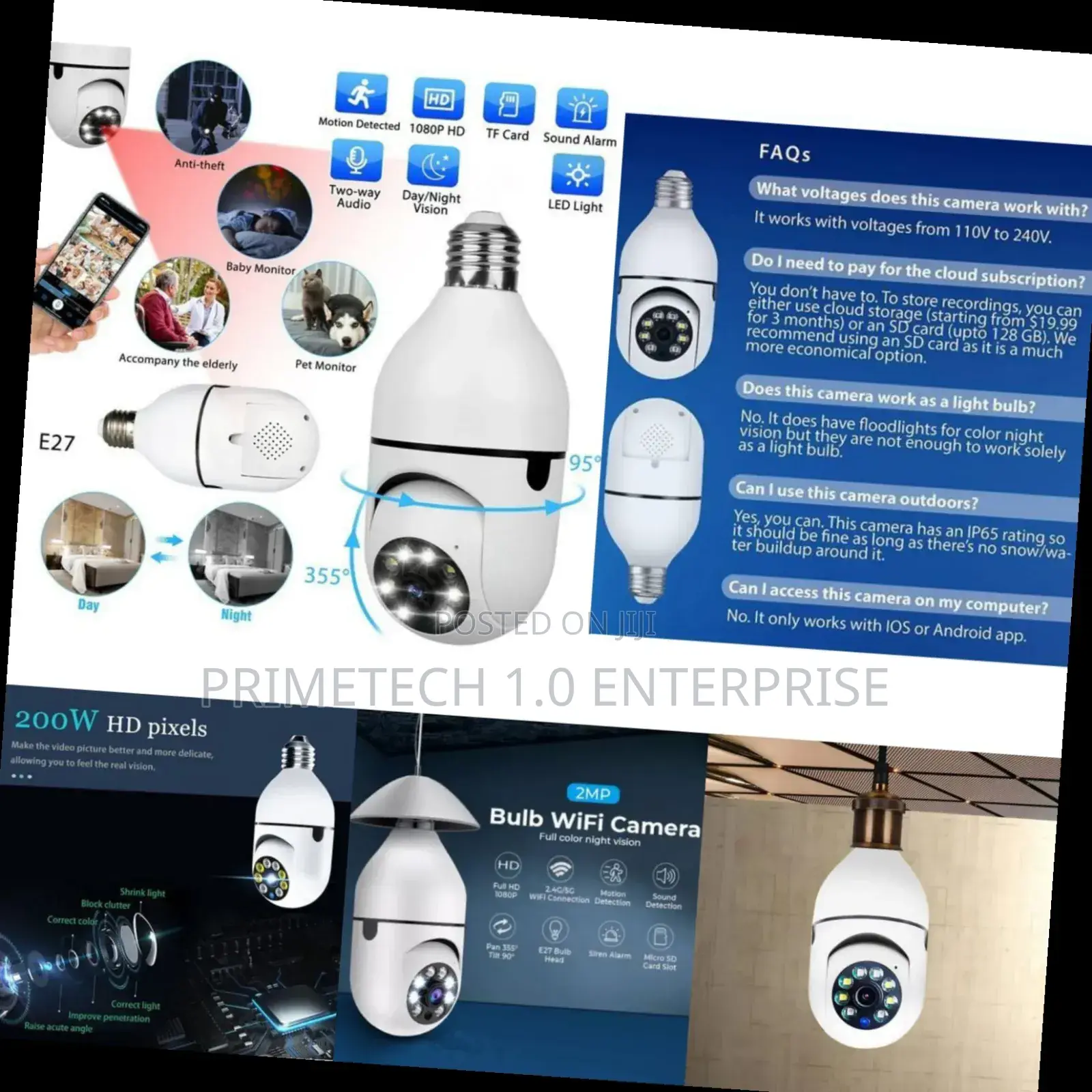 Wireless Wifi Nanny Bulb Camera