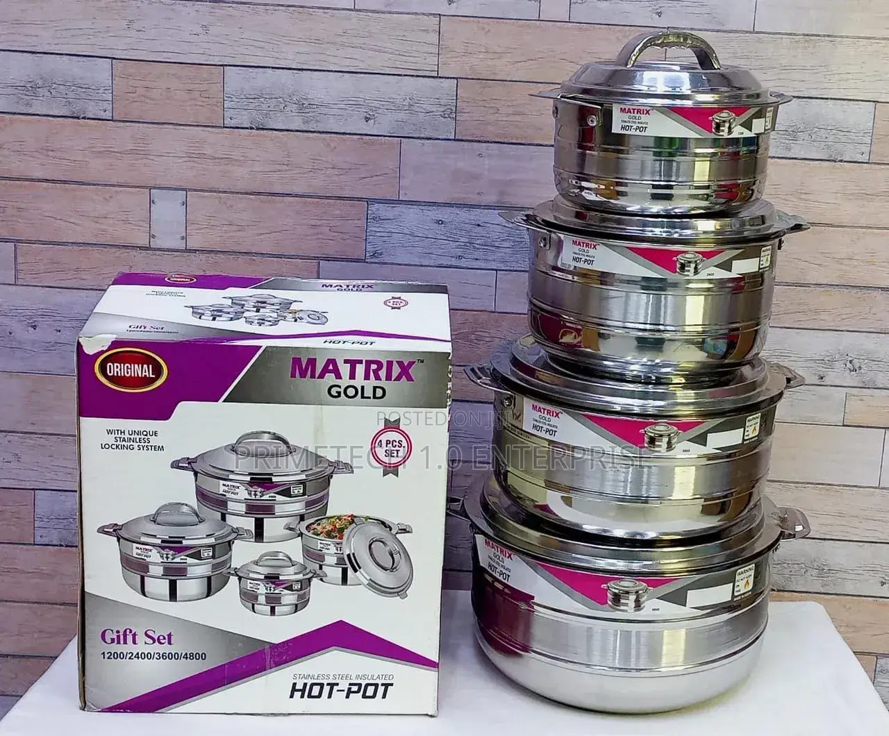 4 PCS Matrix Stainless Hotpots