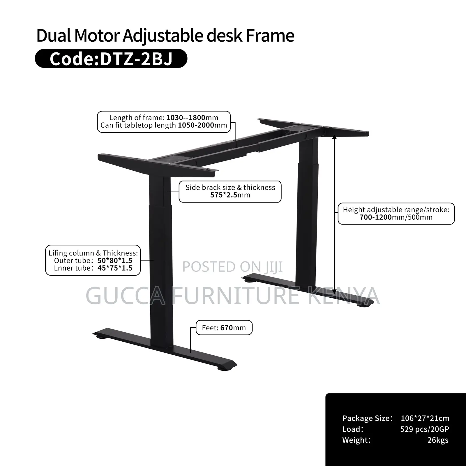 Ergonomic Electric Si Stand Gaming Desk-120cm