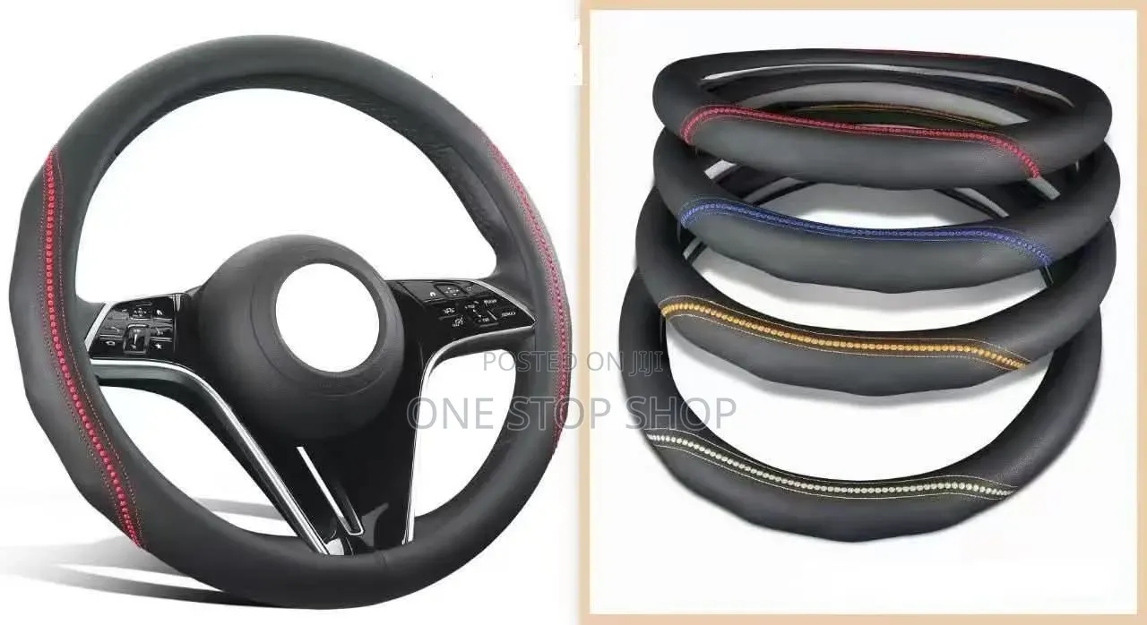 Full Wrap Microfiber Leather Steering Wheel Cover