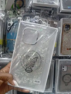 Glossy Black Butterfly Phone Case Compatible With iPhone 16 Pro Max
