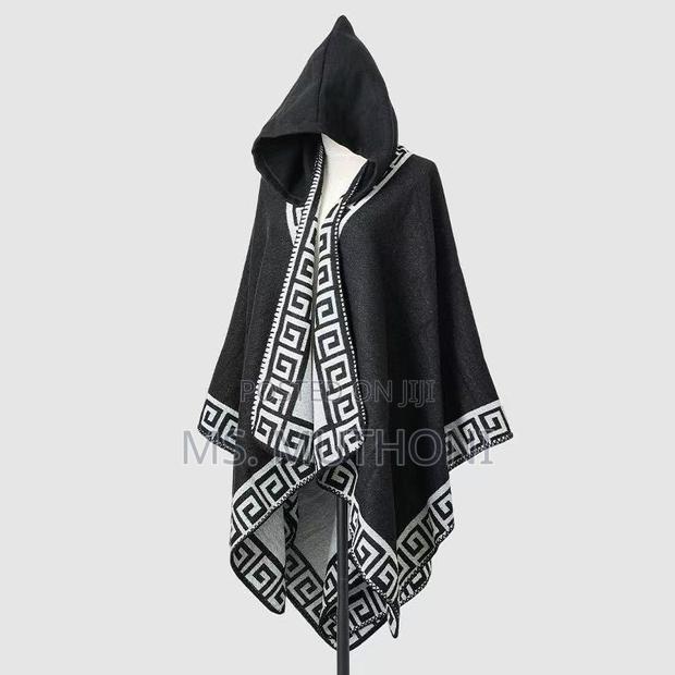 *Ladies Patterned Poncho With a Hood - thumbnail 8