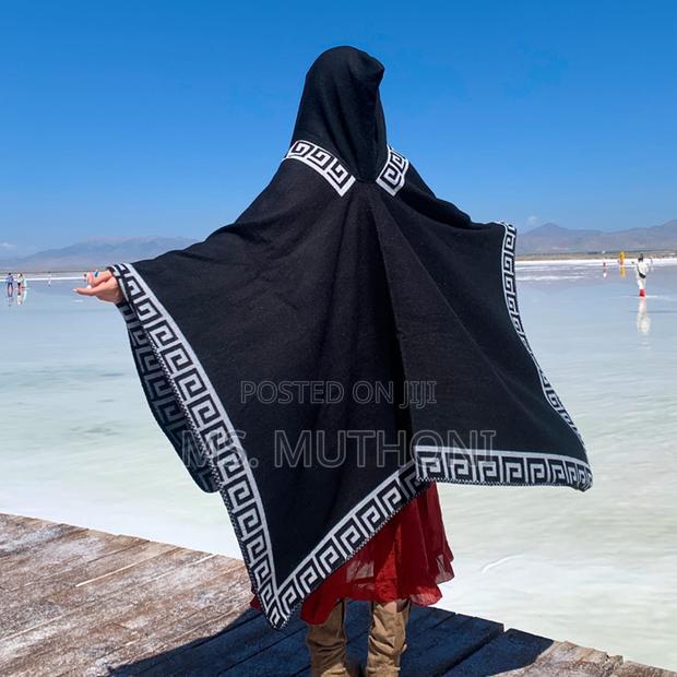 *Ladies Patterned Poncho With a Hood - thumbnail 5