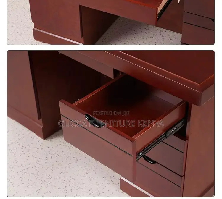 1200mm Mahogany Office Desk With Fixed Drawers