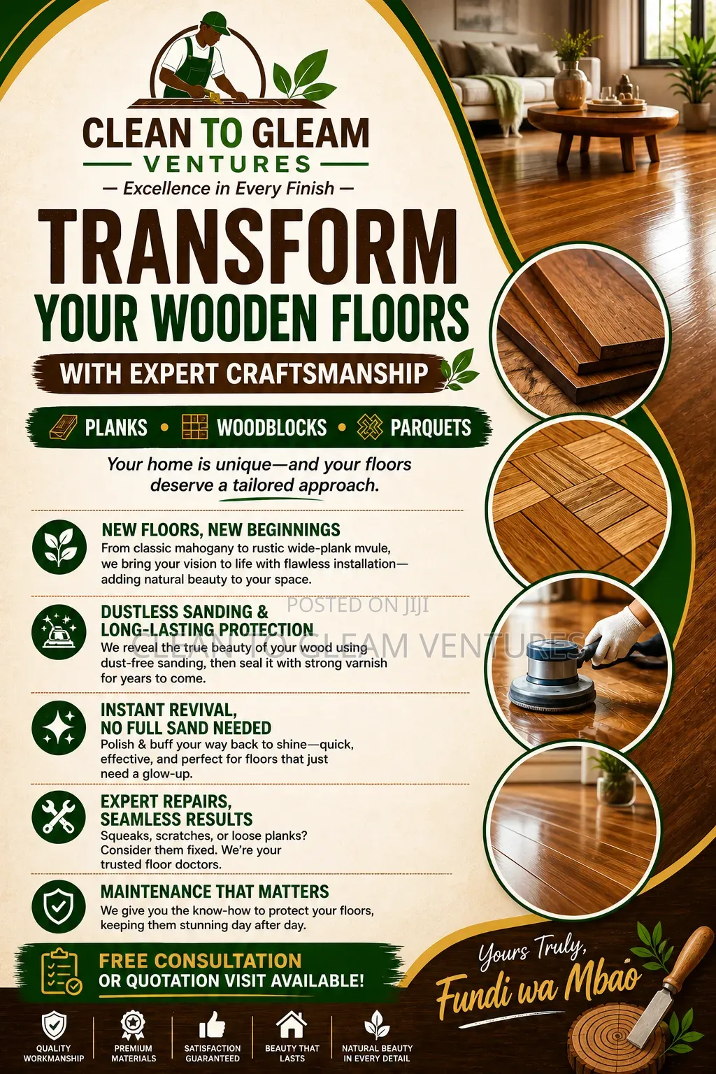 Wooden Floor Installation/Sanding/Maintenance/ Wax Polishing