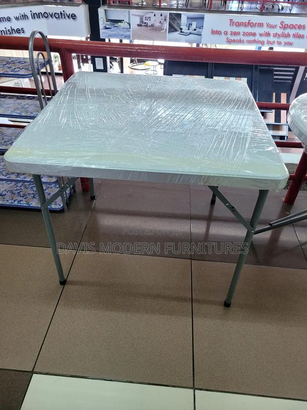 White Portable Folding Table - main view