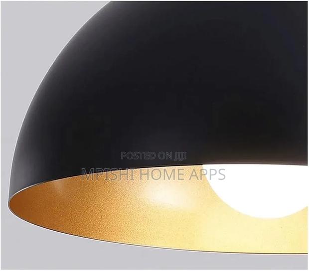 Black and Gold Metal Dome Pendant Light. - thumbnail 4