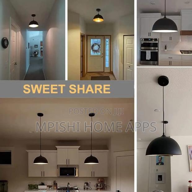 Black and Gold Metal Dome Pendant Light. - thumbnail 7