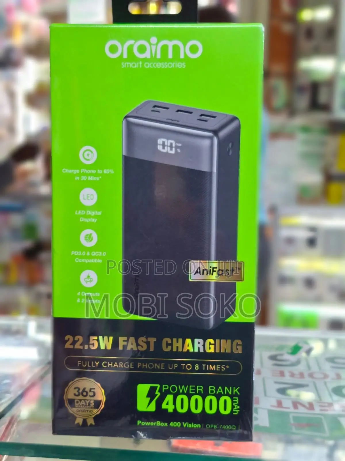 Oraimo Powerbox 400 Vision Opb-7400q 22.5w 40,000mah Power Bank