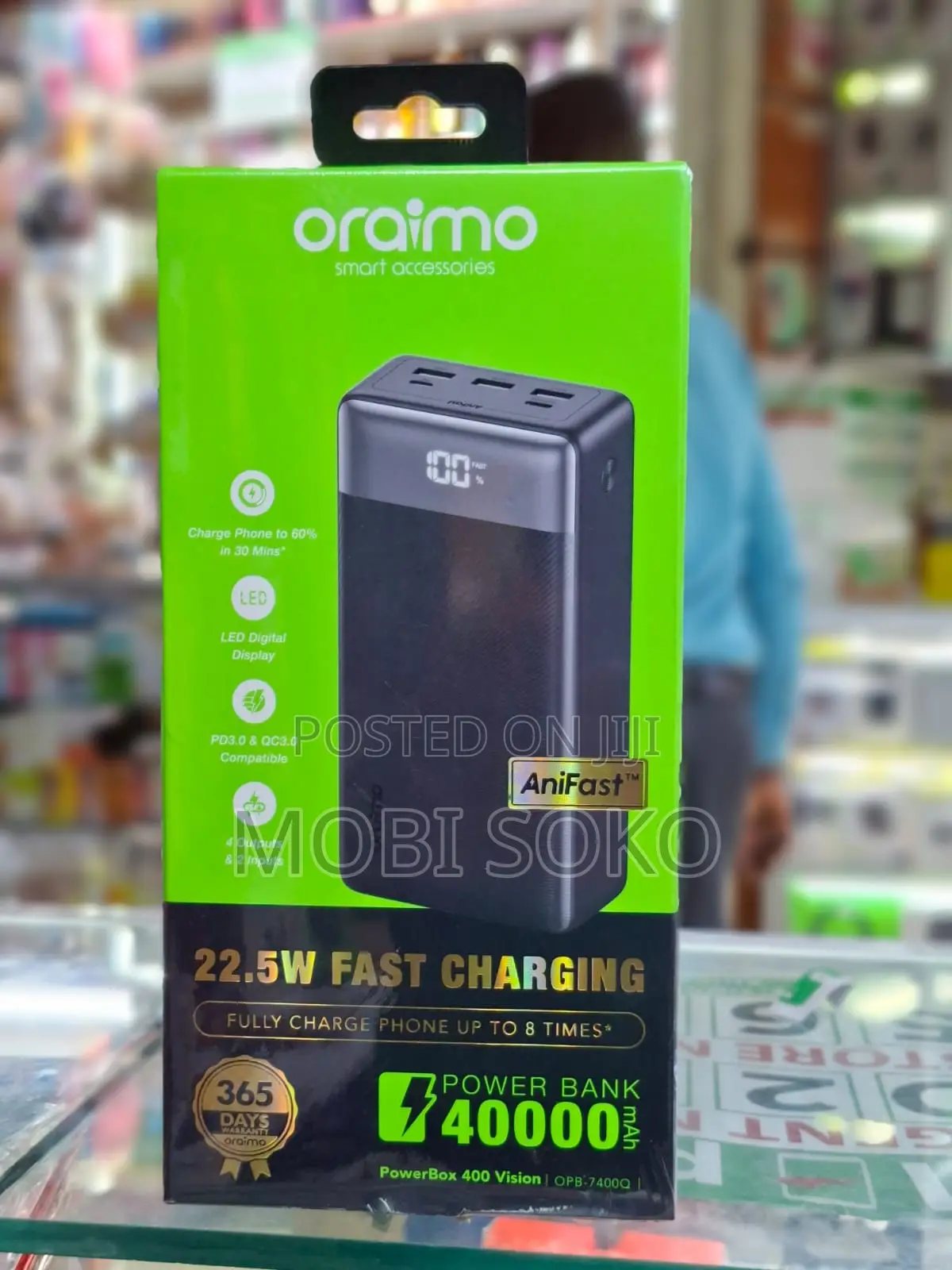 Oraimo Powerbox 400 Vision Opb-7400q 22.5w 40,000mah Power Bank