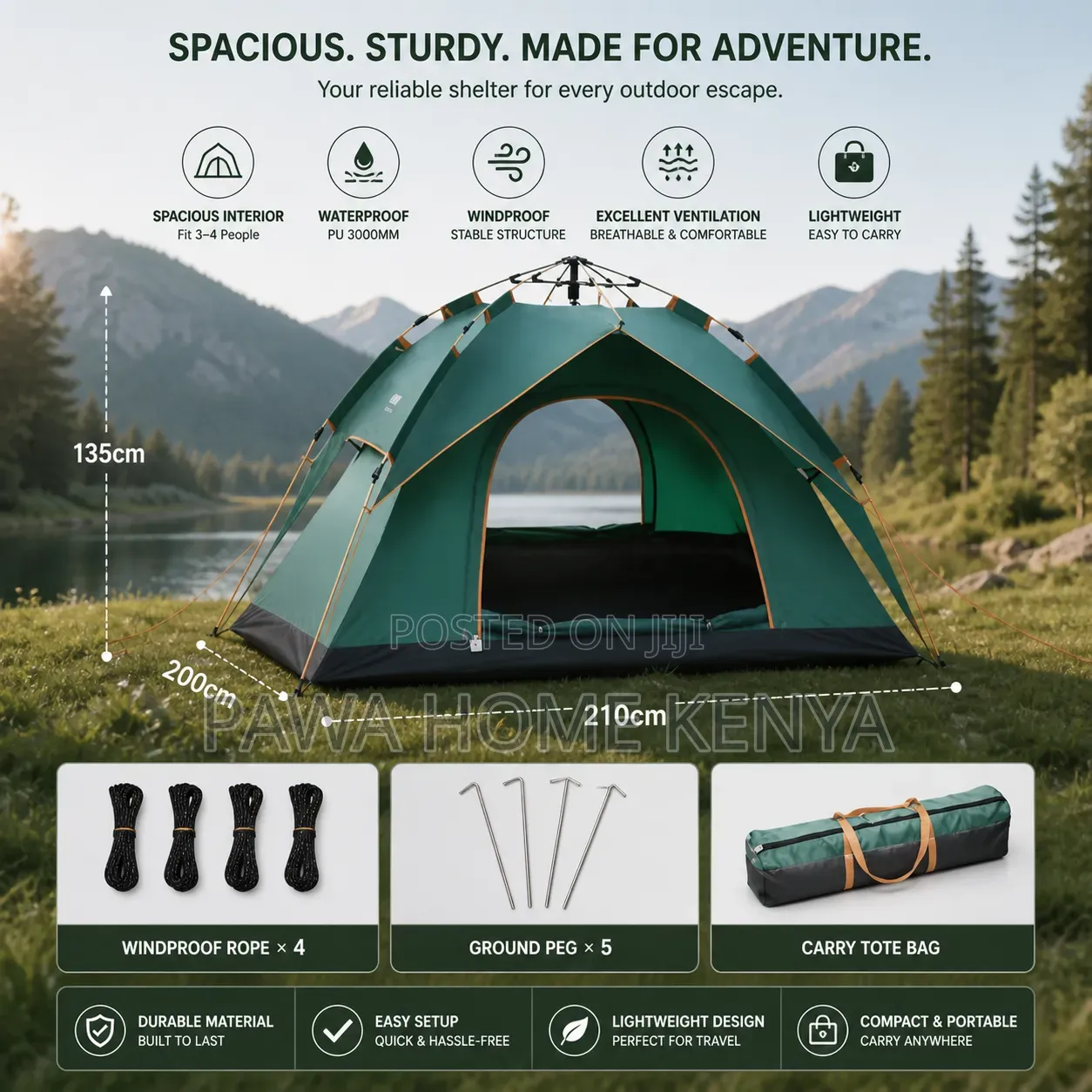 4 Persons Camping Tent