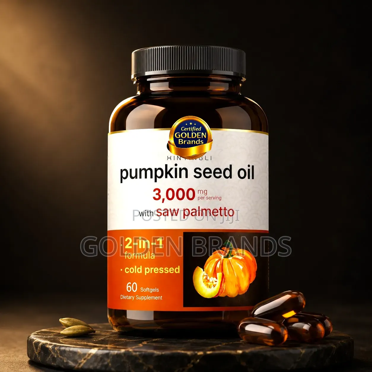 Pure Pumpkin Seed Oil + Saw Palmetto for Daily Vitality Strength.