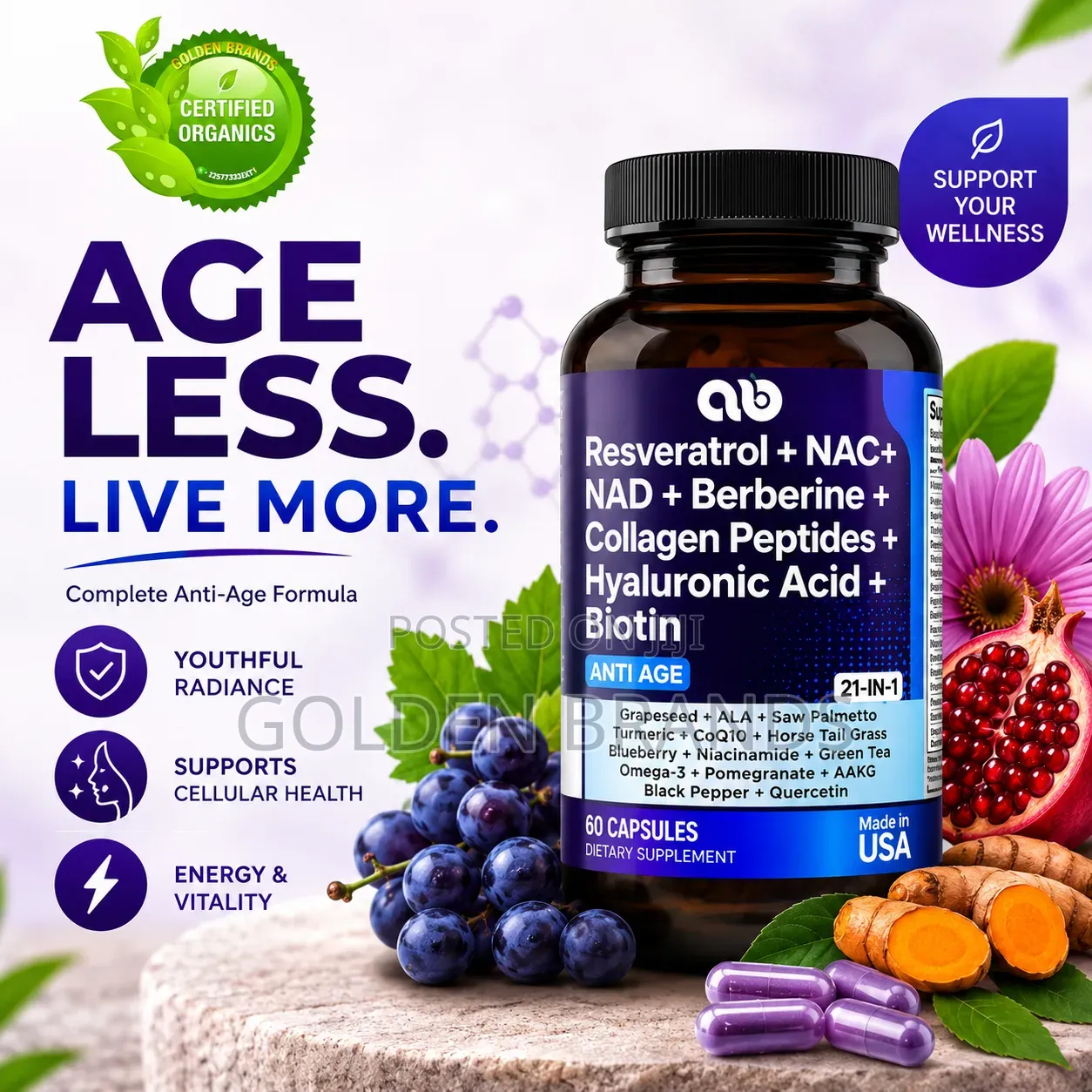 Reverse Aging Nad- Restore Vitality, Glow, Live Longer-Look Younger