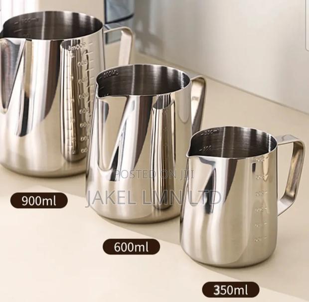 Stainless Steel Frothing Pitcher 600ml - Silver Milk Jug For Coffee