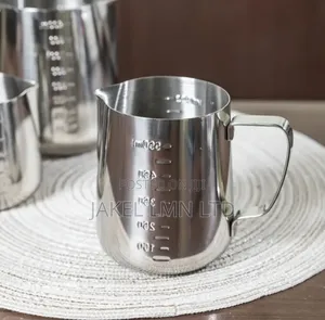 Stainless Steel Frothing Pitcher 600ml - Silver Milk Jug For Coffee