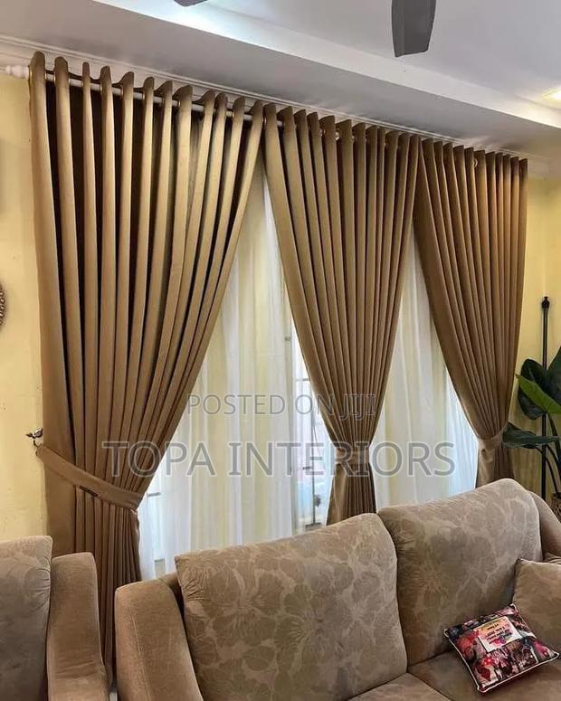 Brown Living Room Window Curtains With Eyelets