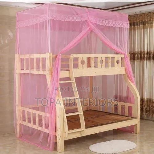 Square Top Bunk Bed Mesh Mosquito Nets for Double Decker Beds