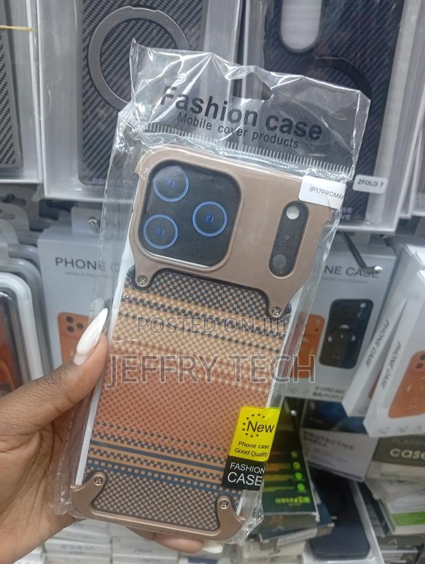 Champagne Gold and Blue Tribal Pattern Case for an iPhone 17 Pro Max. - thumbnail 2