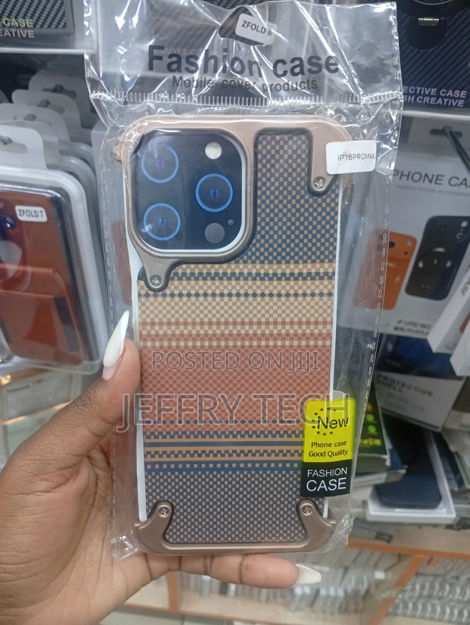iPhone 16 Pro Max Cases Featuring a Checkered or Tribal Aramid Fiber
