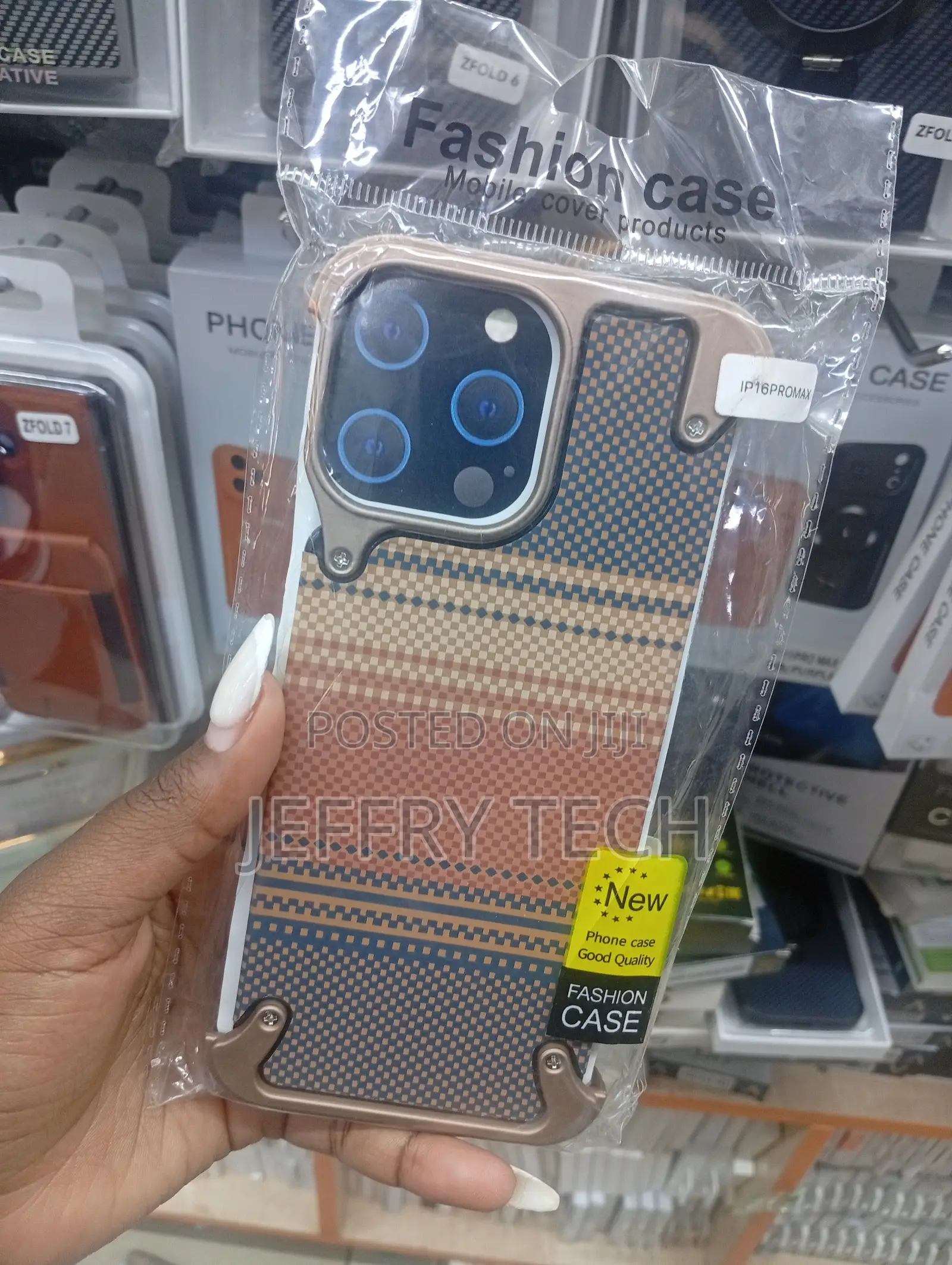 iPhone 16 Pro Max Cases Featuring a Checkered or Tribal Aramid Fiber