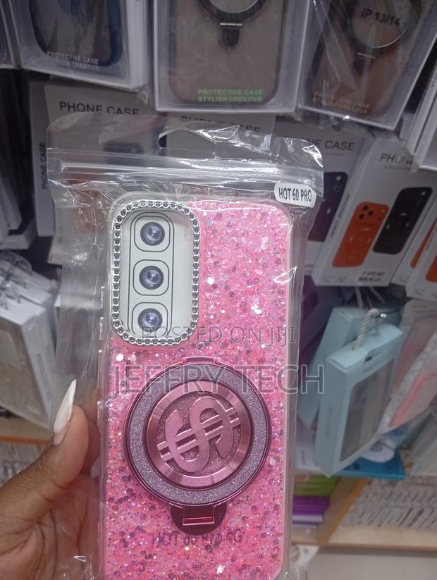 Pink Glitter Phone Case Designed for the Infinix Hot 60 Pro.