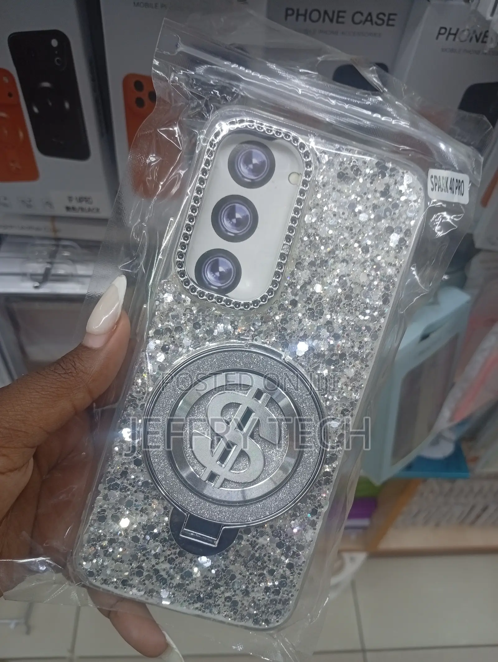 Glittery, Rhinestone-Studded Infinix Spark 40 Pro Phone Case .