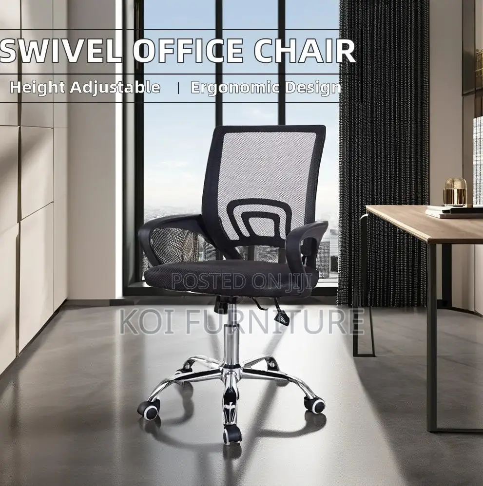 Office Chairs; Aeroflex Black Mesh Clerical Chrome Based Office Chair