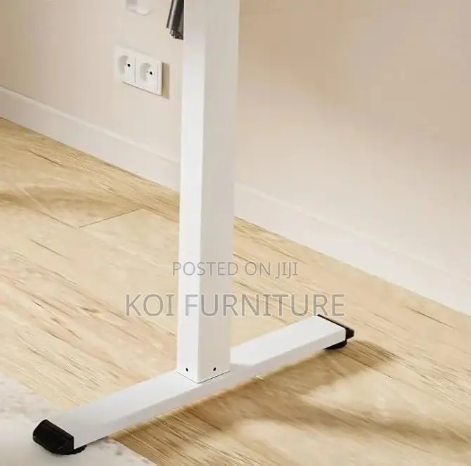 Office Desk; Elevraflex 1.4m White Electric Adjustable Sit-Stand Desk
