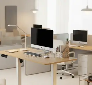Office Desk; Elevraflex 1.4m White Electric Adjustable Sit-Stand Desk