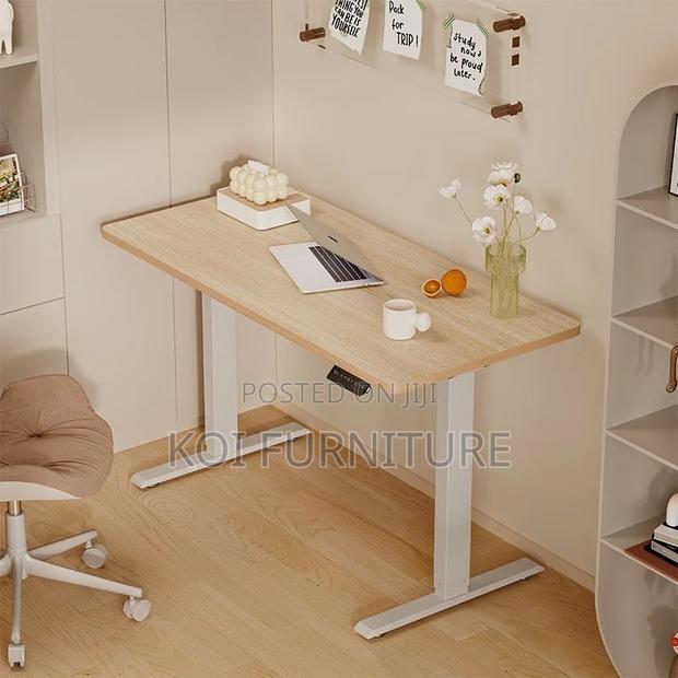 Office Desk; Elevraflex 1.4m White Electric Adjustable Sit-Stand Desk - thumbnail 7