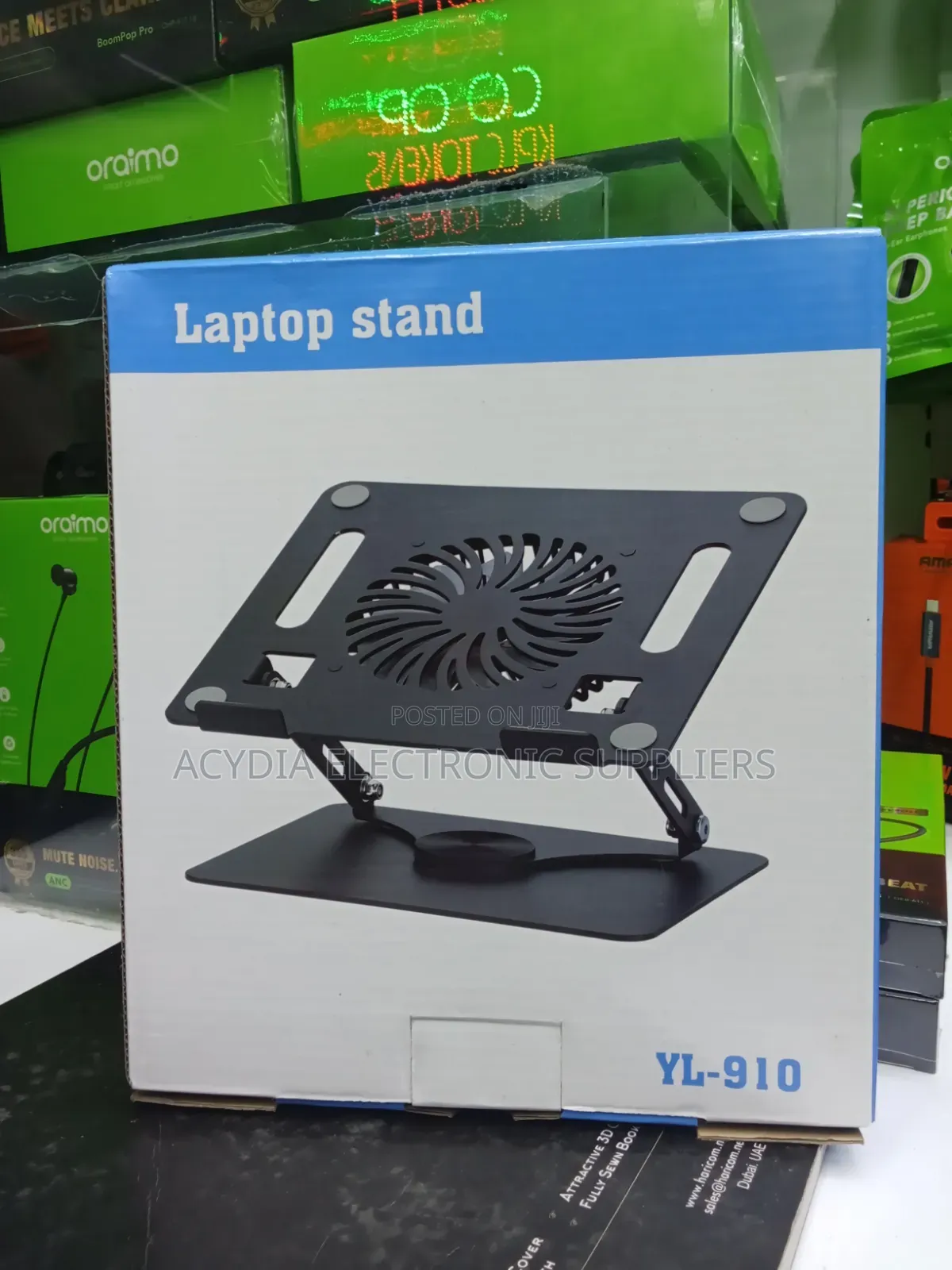 Yl-910 Metallic Laptop Stand With a Cooling Fan and Stable Base