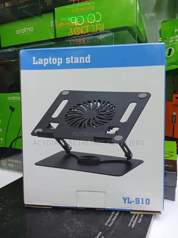 Yl-910 Metallic Laptop Stand With a Cooling Fan and Stable Base