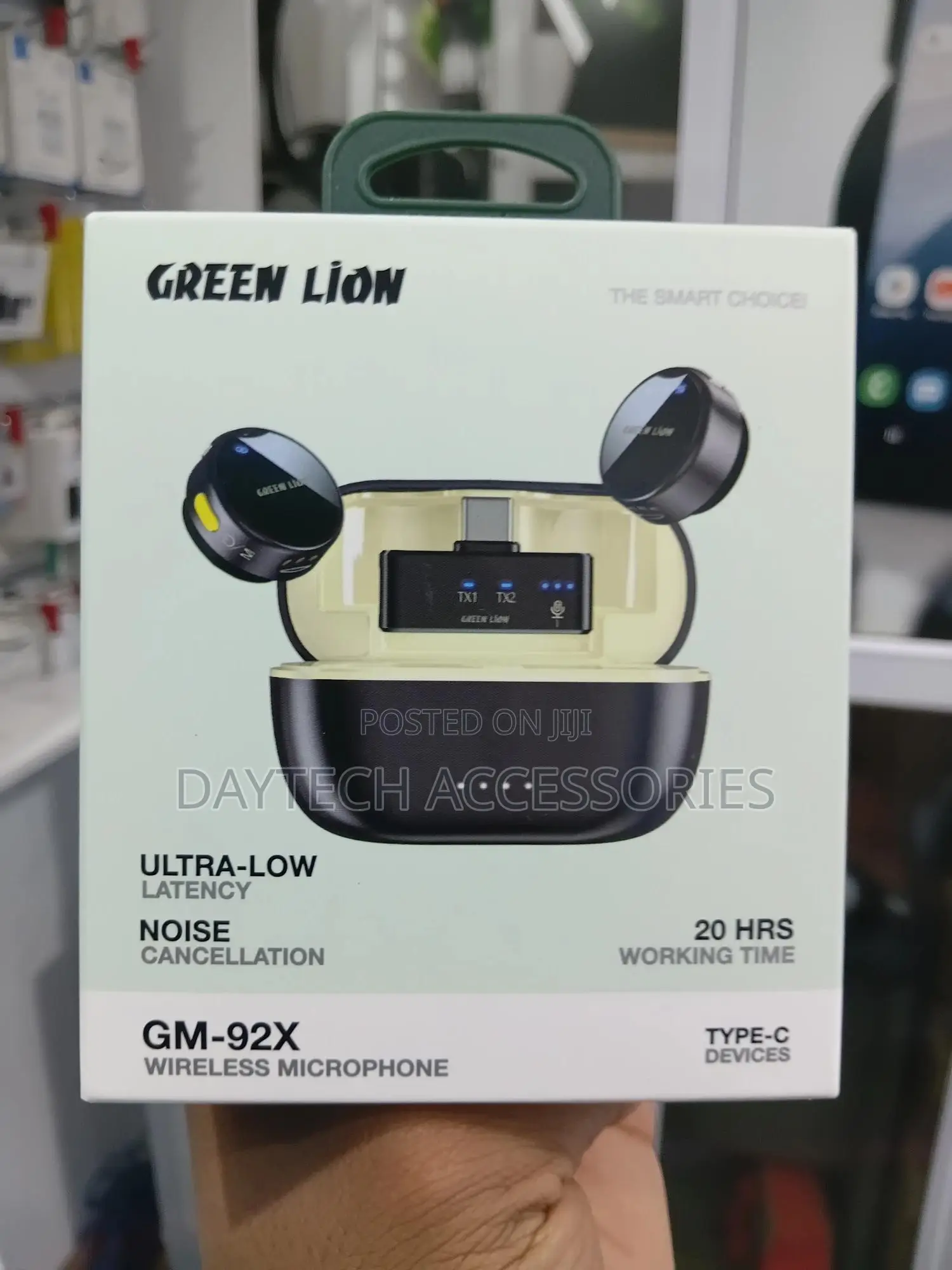Green Lion Gm-92x Wireless Microphone Set With Type-C - Black