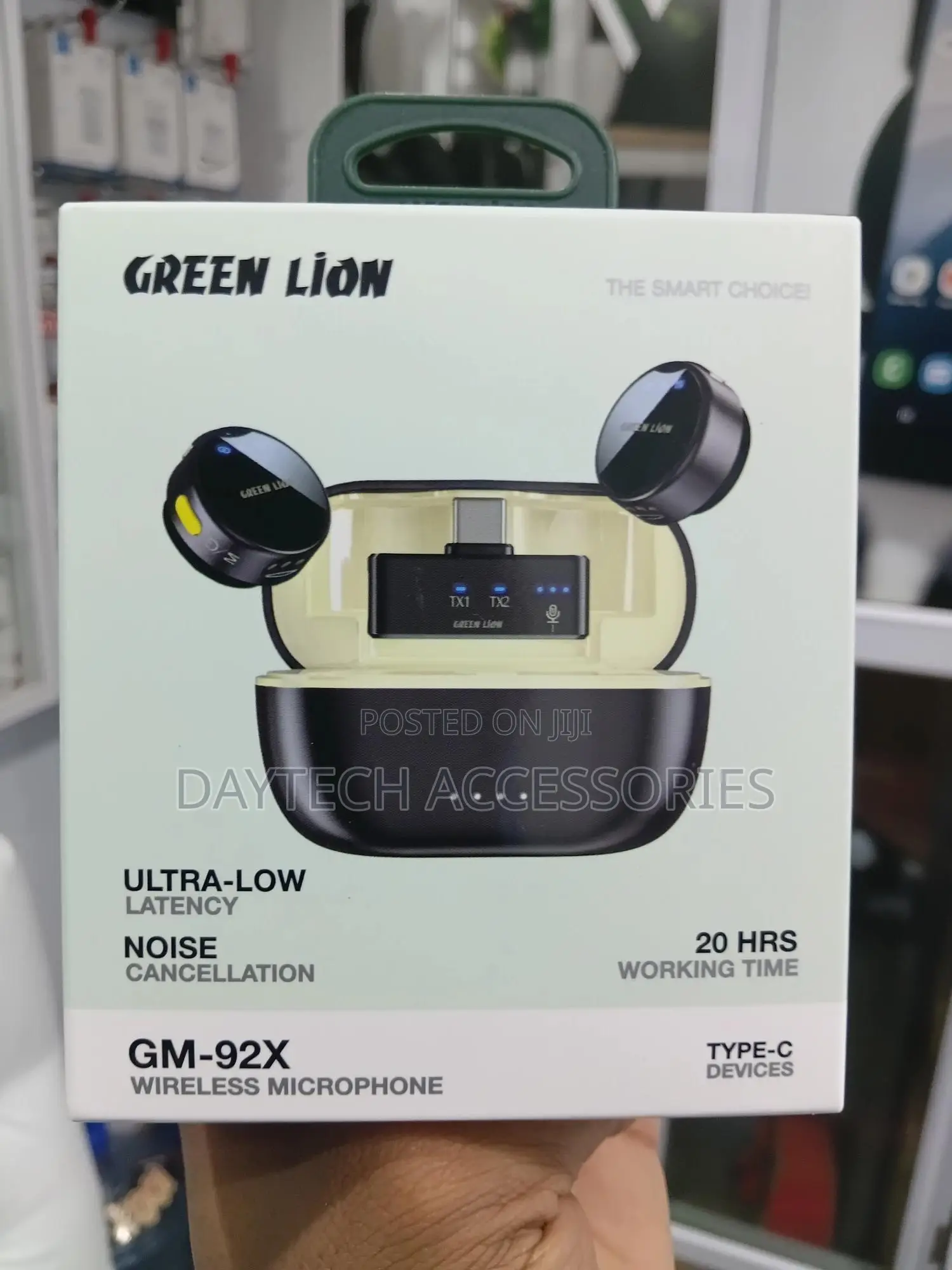 Green Lion Gm-92x Wireless Microphone Set With Type-C - Black