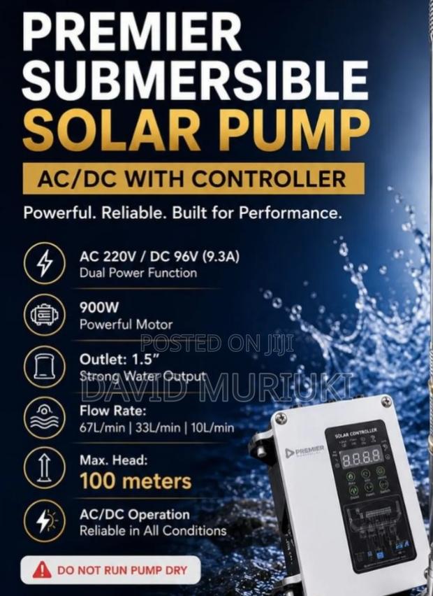 Premier Submersible Water Pump With Ac/Dc Controller. - thumbnail 2